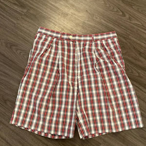 Fairway & Greene , Pleated Red & Green Golf Shorts